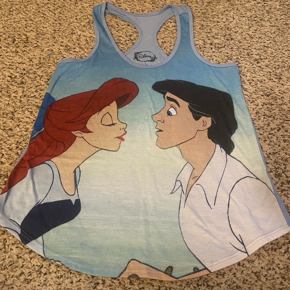 Little Mermaid Tank Vintage Style Eric Kissing Ariel Kiss the Girl